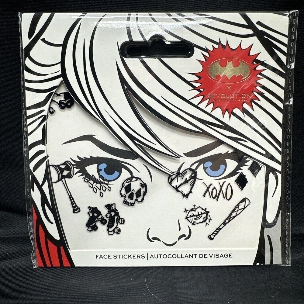 Batman & Makeup Revolution Harley Quinn Face Stickers Decals Halloween Costume